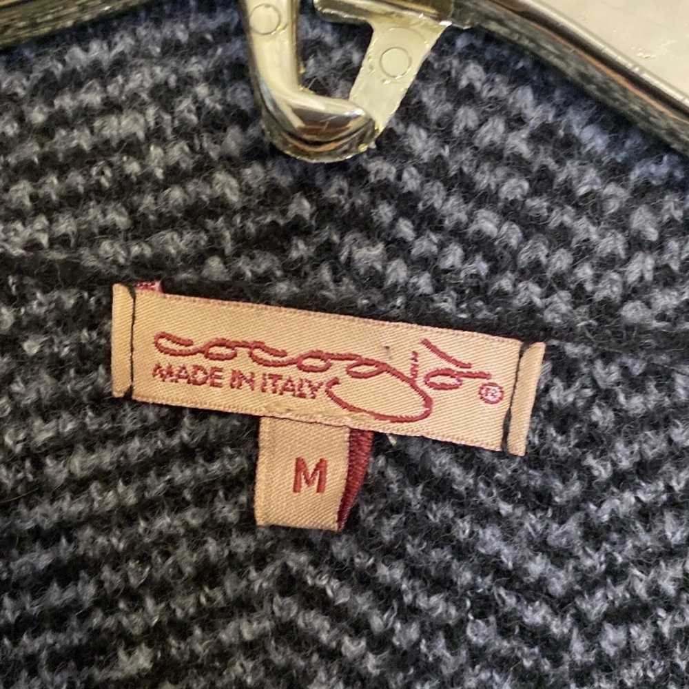 COCOGIO Vintage Italy Gray Wool Blend Blazer Cardigan Sweater Women’s Medium C1 - Picture 2 of 6